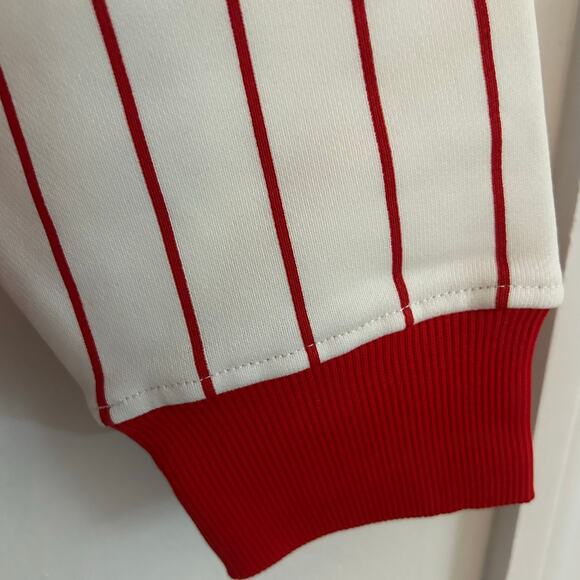 Bogey Boys Men's Red Pinstripe Crewneck Long Sleeve Sweatshirt XL New - Picture 4 of 7